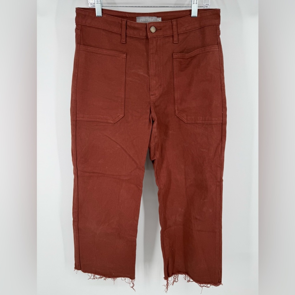 Just USA Women’s Rust Wide Leg Pants Large Pocket Detail Size 31 / 12